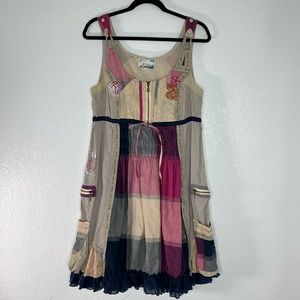 Desigual Barcelona cotton summer embroidered ruffle boho Lolita dress 8